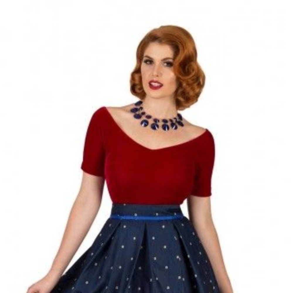 Tatyana red velvet top.